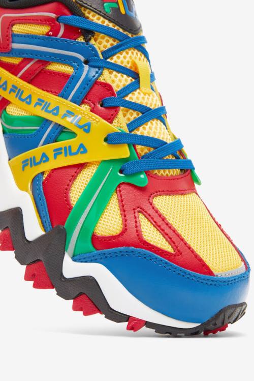 Lemon / Red / Royal Blue Men's Fila Electromont Sneakers | Fila579MT