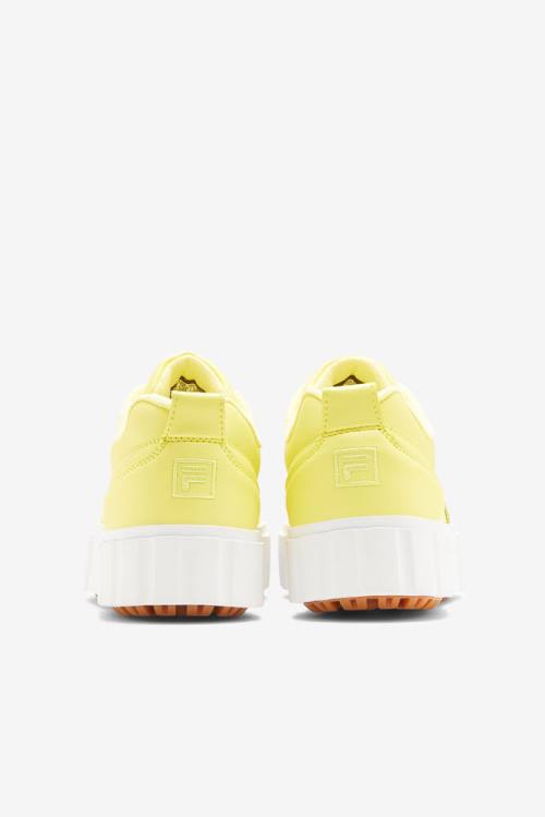 Lemon / White Women's Fila Sandblast Low Sneakers | Fila374HN