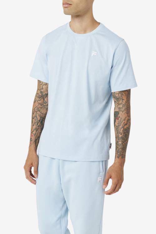 Light Blue Men's Fila Derion Tee T Shirts | Fila152MX