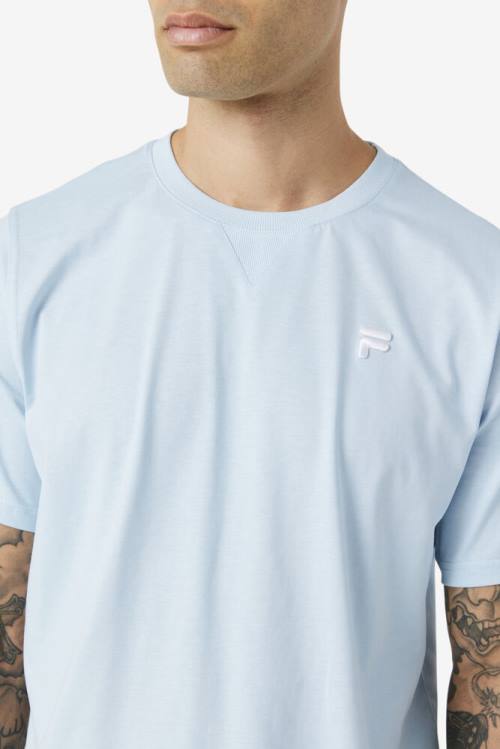 Light Blue Men's Fila Derion Tee T Shirts | Fila152MX