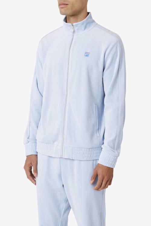 Light Blue Men's Fila Deverall Velour Jackets | Fila518ZP