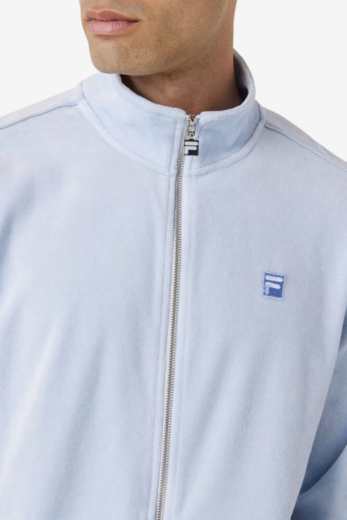 Light Blue Men's Fila Deverall Velour Jackets | Fila518ZP