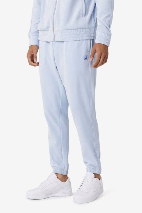 Light Blue Men's Fila Deverall Velour Pants | Fila367UL