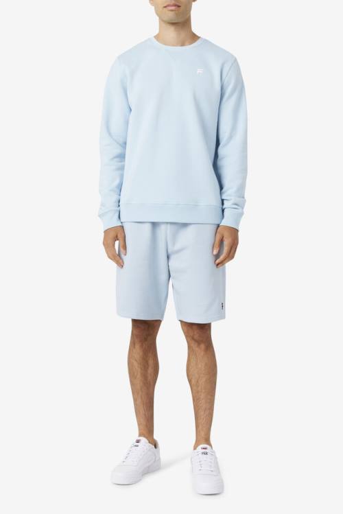 Light Blue Men's Fila Kieve Sweatshirts | Fila735MR