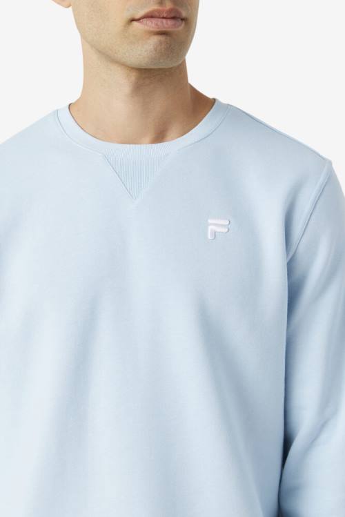 Light Blue Men's Fila Kieve Sweatshirts | Fila735MR