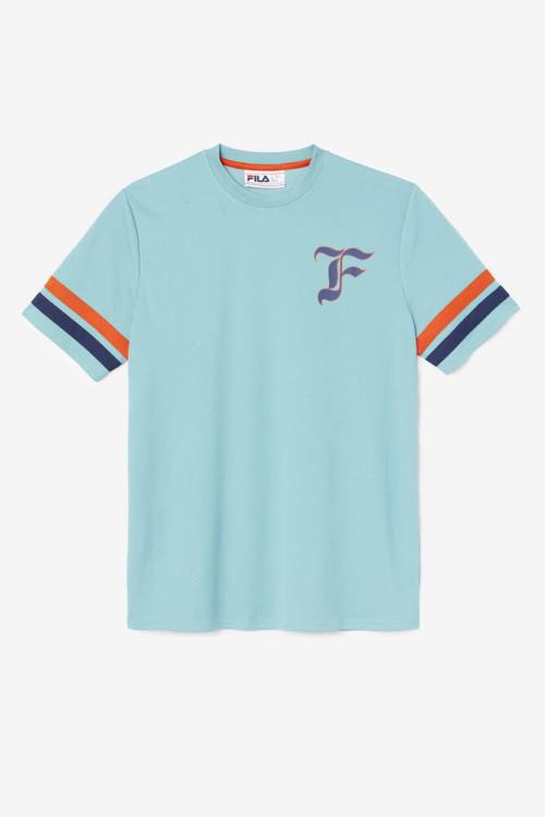 Light Blue / Navy Women\'s Fila Adelaide Jersey T Shirts | Fila503TH