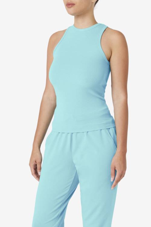 Light Blue / Navy Women's Fila Alexia Tank Sports Tops | Fila236OG