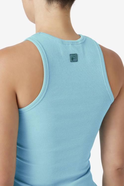 Light Blue / Navy Women's Fila Alexia Tank Sports Tops | Fila236OG