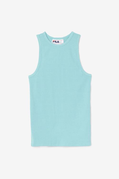 Light Blue / Navy Women\'s Fila Alexia Tank Sports Tops | Fila236OG