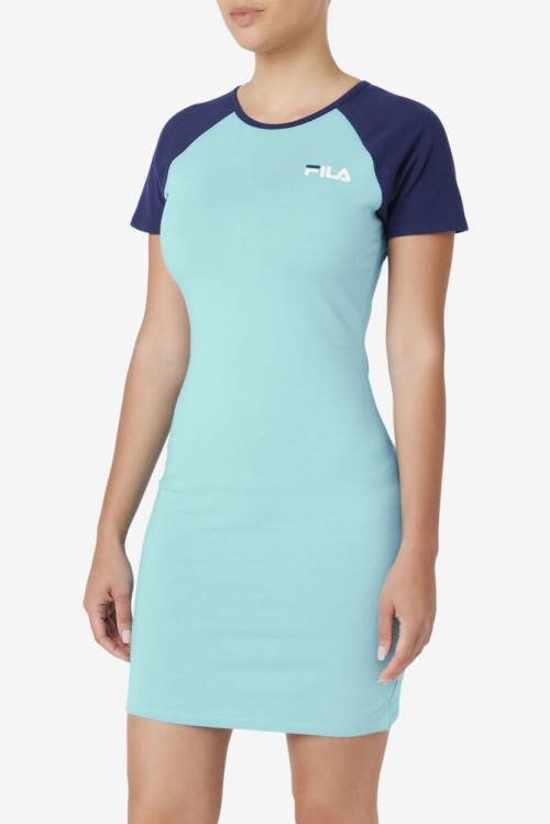 Light Blue / Navy Women's Fila Kyra Dress | Fila380BZ