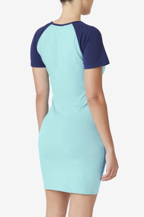 Light Blue / Navy Women's Fila Kyra Dress | Fila380BZ