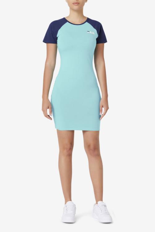 Light Blue / Navy Women's Fila Kyra Dress | Fila380BZ