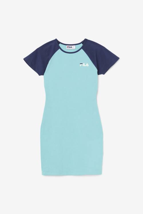 Light Blue / Navy Women\'s Fila Kyra Dress | Fila380BZ