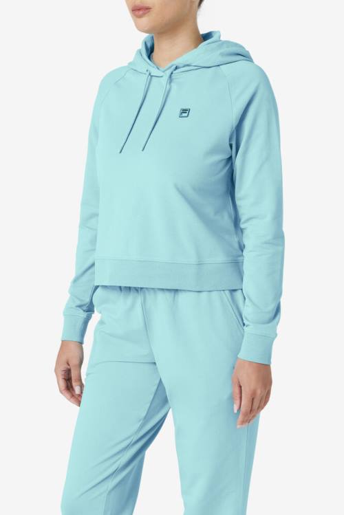 Light Blue / Navy Women's Fila Valeria Hoodie | Fila476XA