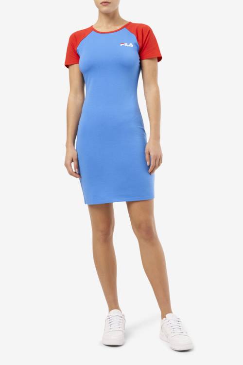 Light Blue / Red Women's Fila Kyra Dress | Fila326CW