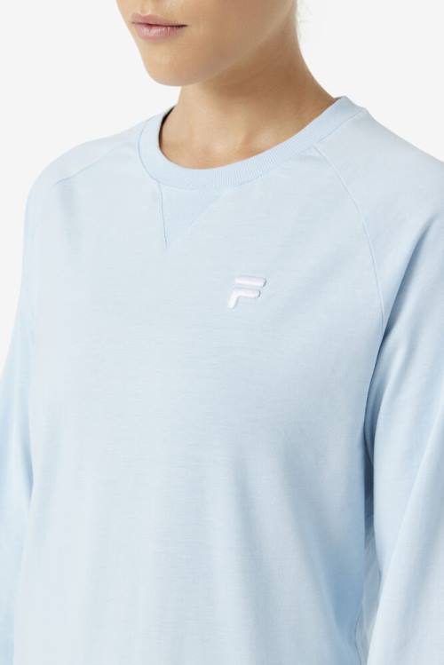 Light Blue Women's Fila Flynn Long Sleeve Tee T Shirts | Fila687BA