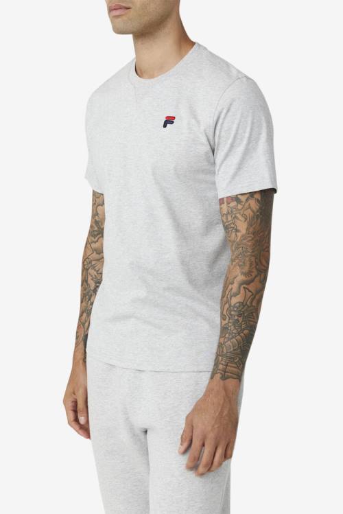 Light Grey Men's Fila Derion Tee T Shirts | Fila401RM