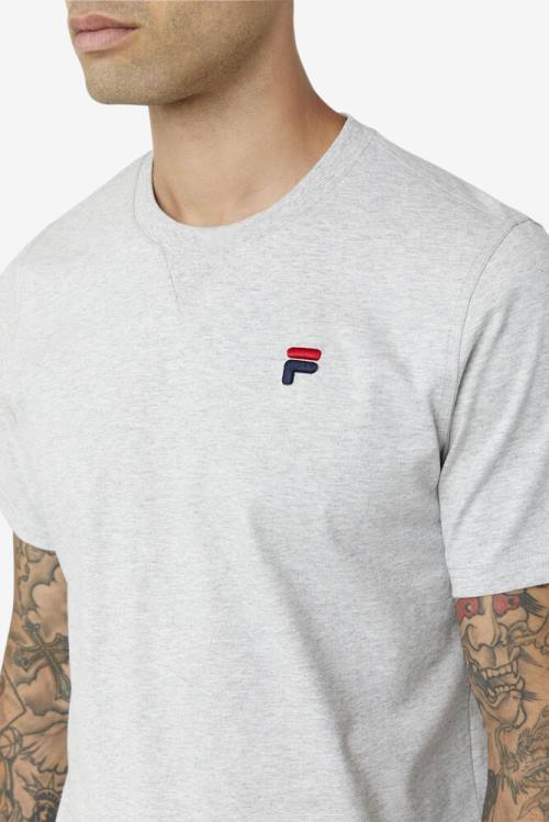 Light Grey Men's Fila Derion Tee T Shirts | Fila401RM