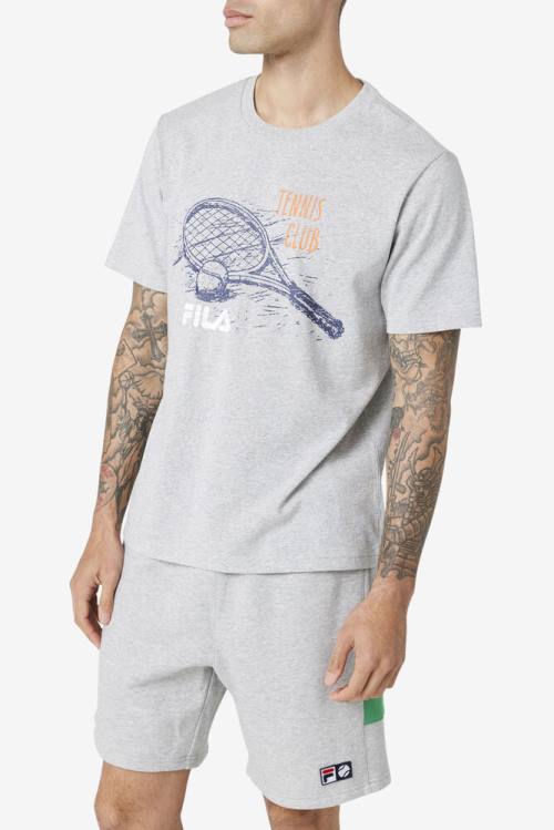 Light Grey Men's Fila Derzan Tee T Shirts | Fila276GX