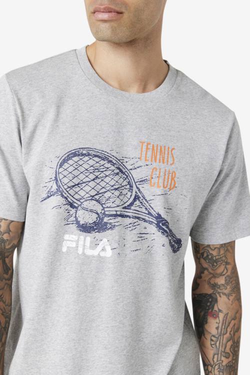 Light Grey Men's Fila Derzan Tee T Shirts | Fila276GX