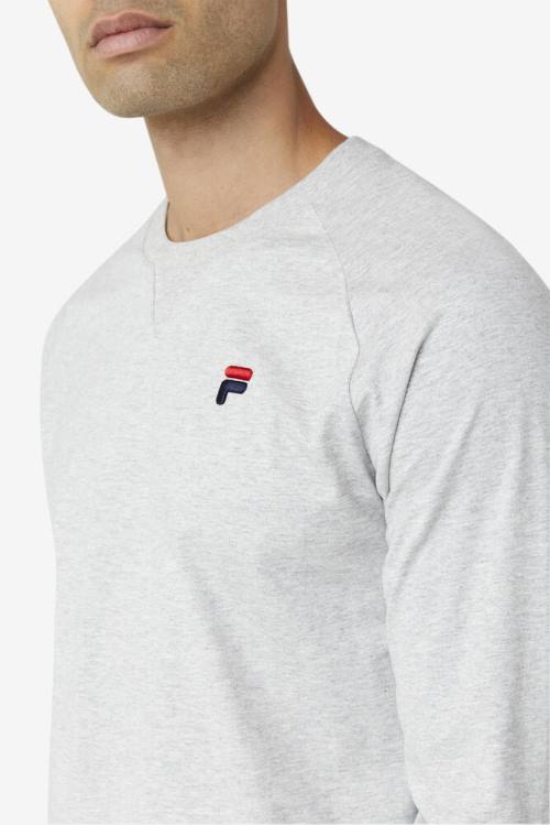 Light Grey Men's Fila Flynn Long Sleeve Tee T Shirts | Fila375KW