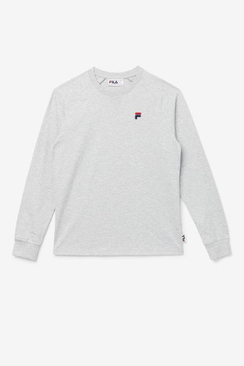 Light Grey Men\'s Fila Flynn Long Sleeve Tee T Shirts | Fila375KW