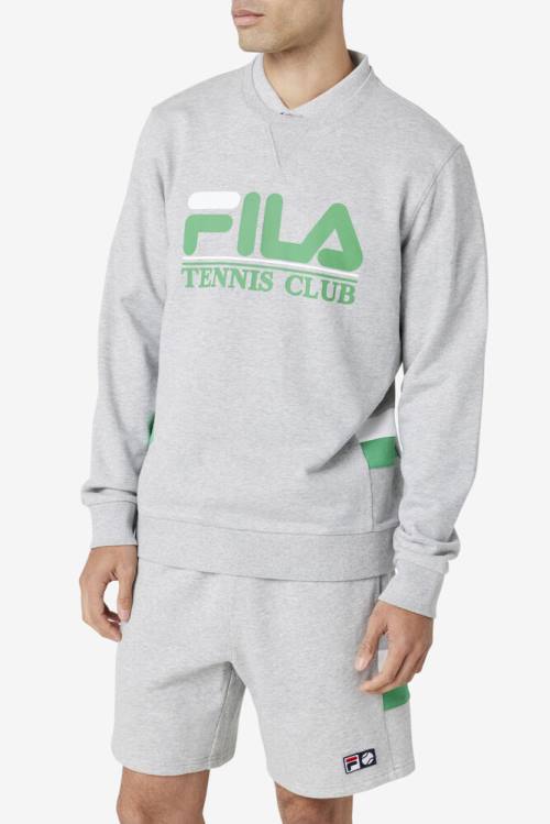 Light Grey / White Men's Fila Ameh Sweatshirts | Fila512GT