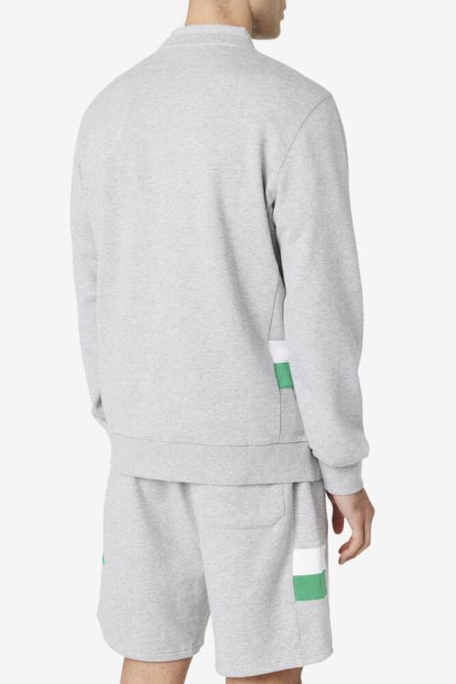 Light Grey / White Men's Fila Ameh Sweatshirts | Fila512GT