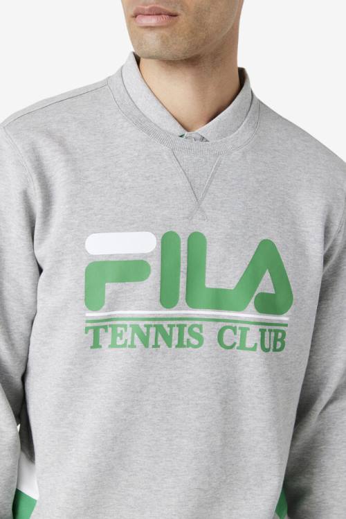 Light Grey / White Men's Fila Ameh Sweatshirts | Fila512GT