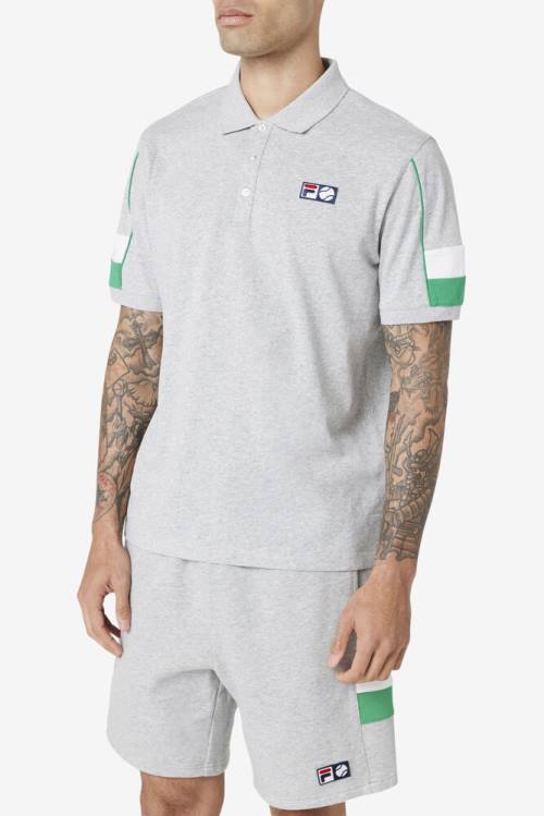 Light Grey / White Men's Fila Coda Polo | Fila193WF