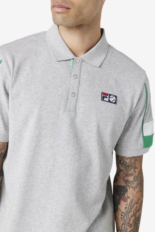 Light Grey / White Men's Fila Coda Polo | Fila193WF