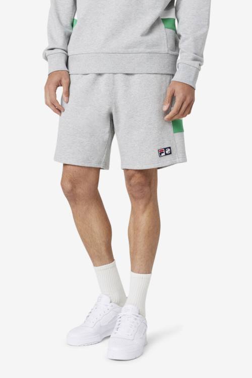 Light Grey / White Men's Fila Langlen Shorts | Fila703HZ