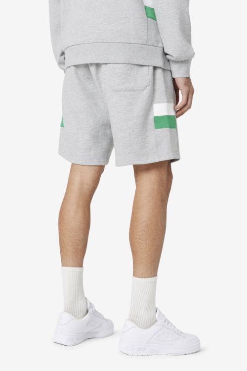 Light Grey / White Men's Fila Langlen Shorts | Fila703HZ