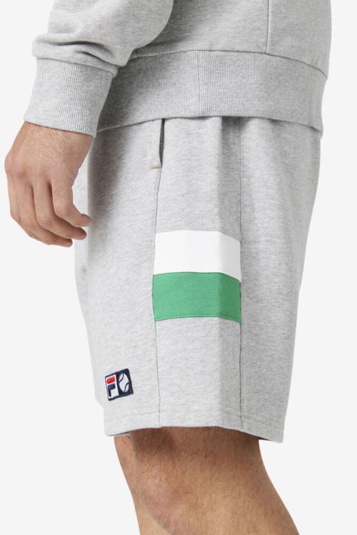 Light Grey / White Men's Fila Langlen Shorts | Fila703HZ