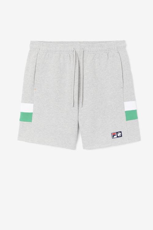 Light Grey / White Men\'s Fila Langlen Shorts | Fila703HZ