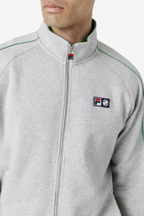 Light Grey / White Men's Fila Sutton Track Jackets | Fila720XG