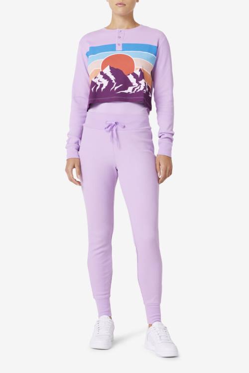 Light Purple Women's Fila Jordyn Thermal Jogger Pants | Fila196PH