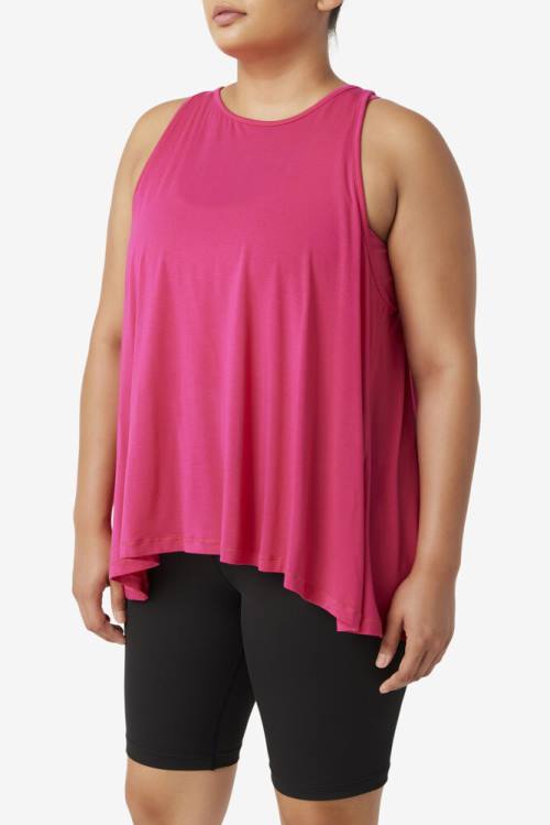 Light pink Women's Fila Fi-lux Open Back Tank Sports Tops | Fila812DH