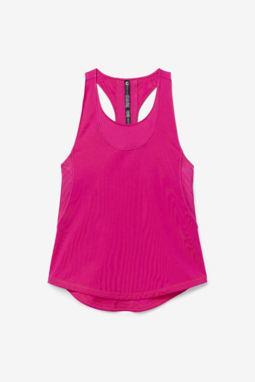 Light pink Women\'s Fila Uplift Textured Racerback Tank Sports Tops | Fila937OC