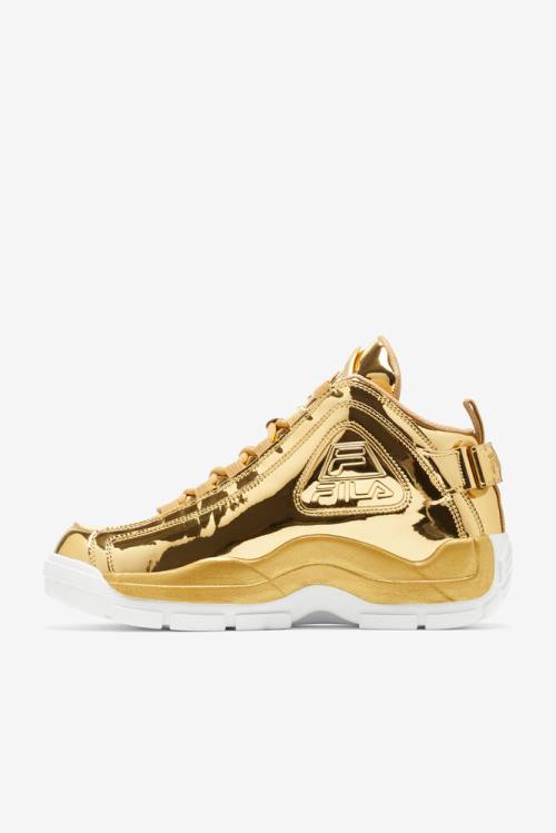 Metal Gold Men's Fila Grant Hill 2 Metallic Sneakers | Fila560UP