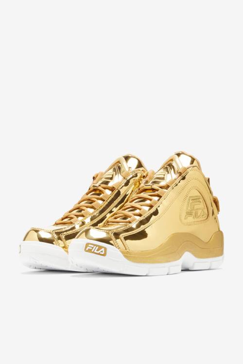 Metal Gold Men's Fila Grant Hill 2 Metallic Sneakers | Fila560UP