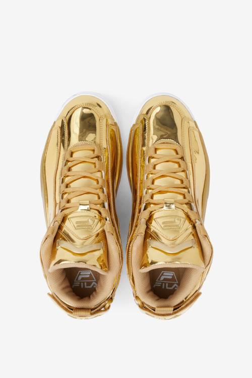 Metal Gold Men's Fila Grant Hill 2 Metallic Sneakers | Fila560UP