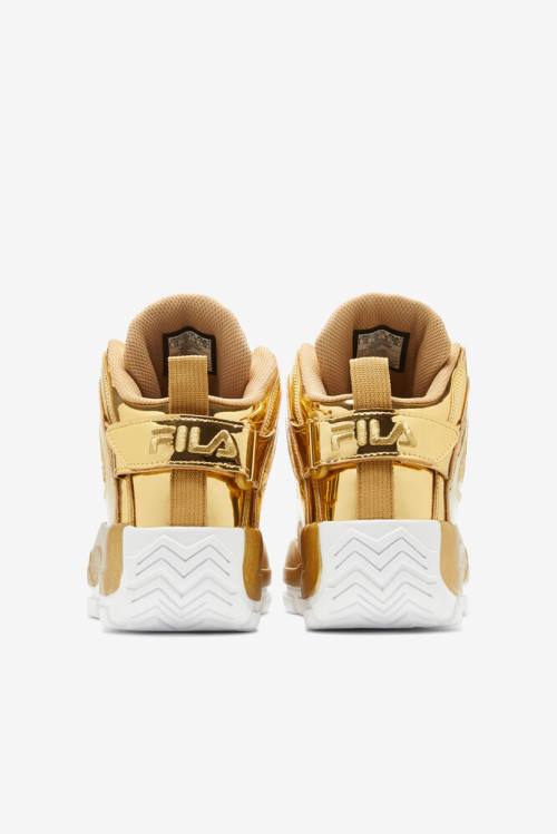 Metal Gold Men's Fila Grant Hill 2 Metallic Sneakers | Fila560UP