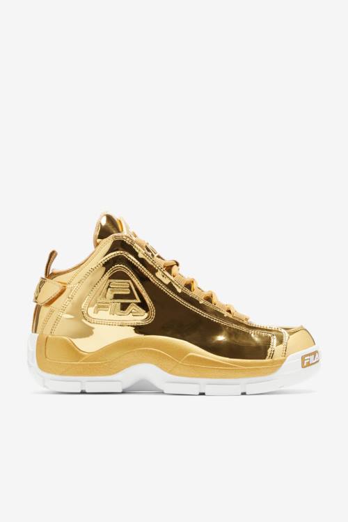 Metal Gold Men\'s Fila Grant Hill 2 Metallic Sneakers | Fila560UP