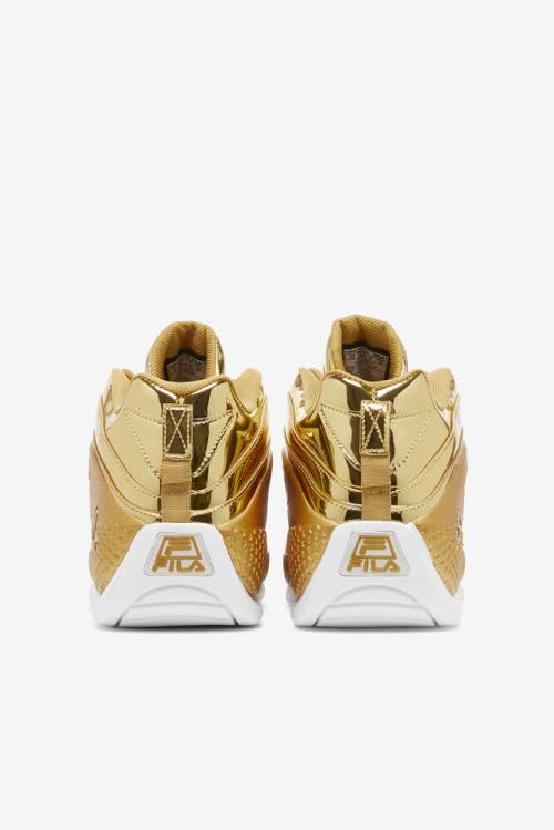 Metal Gold Women's Fila Grant Hill 3 Metallic Sneakers | Fila657TV