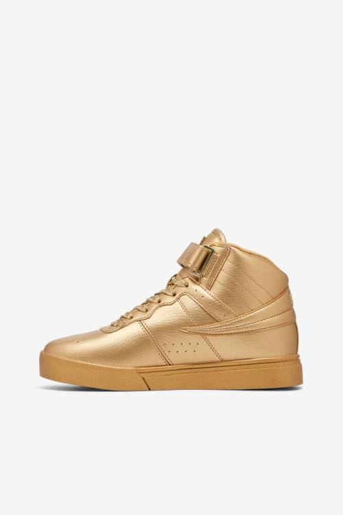 Metal Gold Women's Fila Vulc 13 Metallic Sneakers | Fila296LP