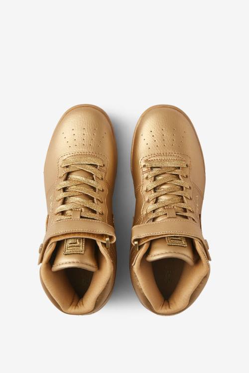 Metal Gold Women's Fila Vulc 13 Metallic Sneakers | Fila296LP