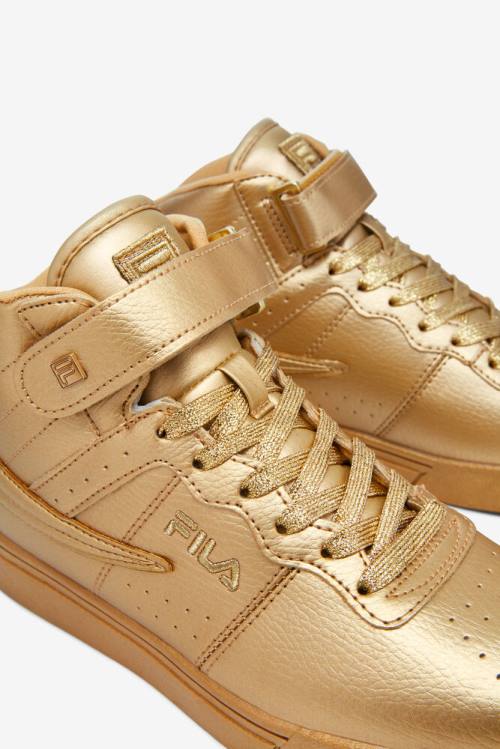 Metal Gold Women's Fila Vulc 13 Metallic Sneakers | Fila296LP