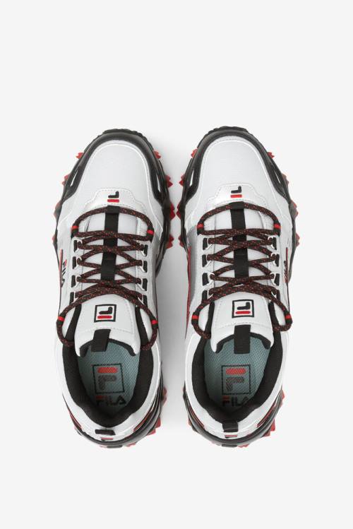 Metal Silver / Black / Red Men's Fila Oakmont TR Sneakers | Fila326ZV