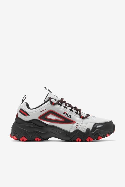 Metal Silver / Black / Red Men\'s Fila Oakmont TR Sneakers | Fila326ZV